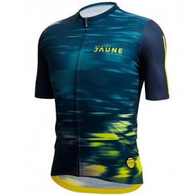 Resim Santini Le Maillot Jaune Kısa Kol Mavi Unisex Bisiklet Forması 
