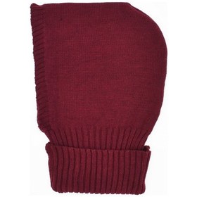 Resim Külah Balaclava Kadın Triko Kar Maskesi Bere Boyunluk Bordo Bordo Standart 
