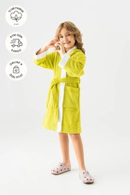 Resim Pueri | %100 Pamuk Unisex Çocuk Bornozu - Yeşil / 10 - 12 Yaş 