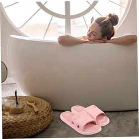 Resim Healeved 1 Çift Masaj Terlikleri Erkekler Için Terlik Açık Banyo Terlikleri Erkekler Için Elbise Sandaletleri Nefes Alabilen Terlik Pvc Ilkbahar Ve Yaz Masaj Ayakkabıları Pembe Özlemek 