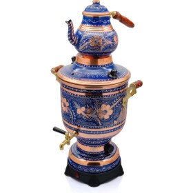 Resim Eriza 6 Litre 220V Elektrikli Işlemeli Bakır Semaver 