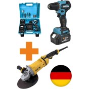 Resim Böhrer 3800W Büyük 230 mm Taşlama Demir Kesme Makinesi + V58 Kömürsüz 24 Parça Setli Akülü Vidalama Matkap 