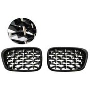 Resim Bmw 3 Serisi 2002-2004 E46 Diamond Panjur (Böbrek) Piano Black Çerçeve 