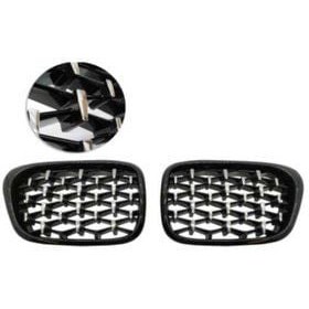 Resim Bmw 3 Serisi 2002-2004 E46 Diamond Panjur (Böbrek) Piano Black Çerçeve 
