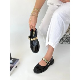 Resim Okira Siyah Rugan Oxford Ayakkabı 