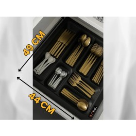 Resim ALMITAL Antrasit 7 Gözlü Çekmece İçi Kaşıklık 44x49 cm Plastik Malzemeden Kesilebilir 1 Adet 