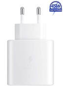 Resim Samsung Galaxy Z Fold 2 Uyumlu 45W Type-C to Type-C Super Hızlı Şarj Cihazı / Şarj Aleti Adaptör 