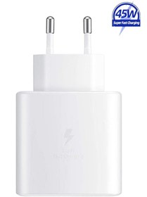 Resim Samsung Galaxy Z Fold 2 Uyumlu 45W Type-C to Type-C Super Hızlı Şarj Cihazı / Şarj Aleti Adaptör 