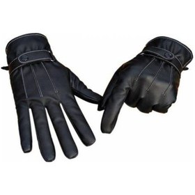 Resim Erkek Standart Beden Suni Deri Eldiven St Siyah 