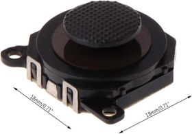 Resim Sony PSP 1000 Konsol Denetleyicisi, Aksesuar Kitleri, Sony PSP 1000 Aksesuarları için Siyah 3D Analog Joystick Thumb Stick Yedek 