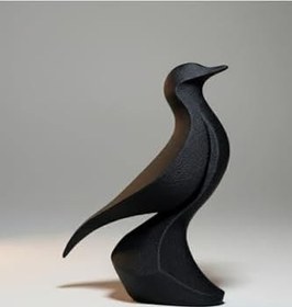 Resim hivhestın Volantis Minimalist Kuş Heykeli 10 cm - Modern 3D Baskı Dekoratif Biblo Siyah 