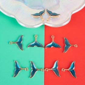 Resim 10 adet Muhteşem Alaşım Çift Taraflı Damla Yağ Balık Kuyruğu Charms, Küpe Kolye Bilezik Aksesuarları, DIY Takı Yapımı 