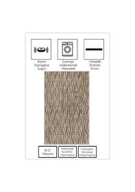 Resim West Home Dijital Baskı Yıkanabilir Kaymaz Taban Bej Salon Halısı Mutfak Halısı Yolluk Wh 530 Beige 