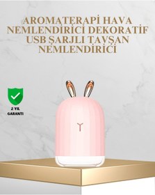 Resim AyrStore Tavşan Kulak Tasarımlı 200 Ml Usb Aroma Difüzör Ve Hava Nemlendirici 