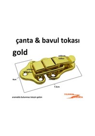 Resim Çanta Tokası Altın Gold Sarı Renk Büyük Bavul Kilidi Dolap Kilidi 