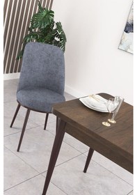 Resim Canisa Concept Nil Serisi 70x110 Sabit Mutfak Masası Takımı Barok Desen Masa 2 Füme Sandalye Füme Sandalyeler Barok Masa 