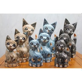 Resim Ahşap 3'lü Kedi Seti 40 Cm Trendy:4 