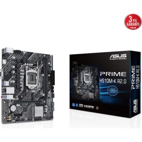 Resim Asus Prıme H510M-K R2.0, 2xddr4, M.2, D-Sub, Hdmı, 10-11.nesil, LGA1200 Soket, Anakart 
