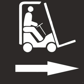 Resim İsg Tabelam 60x60cm/kompozit/Sağa Oklu Forklift Boyama Şablonu 