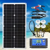 Resim 1 adet 80W esnek güneş paneli, kontrol cihazı olmadan / ile birlikte 5V 12V USB, karavan seyahati, kamp, yatçılık, yürüyüş, şarj enerji depolama, cep telefonu vb. için uygun 