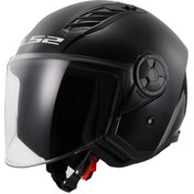 Resim LS2 Airflow 2 Mat Siyah Yarım Motosiklet Kaskı 