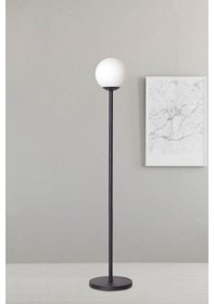 Resim Luzarana Glob Siyah Metal Gövde Beyaz Camlı Tasarım Lüx Yerden Aydınl... 