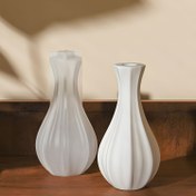 Resim DIY Silikon Vazo Kalıbı - İnce Boyun ve Geniş Ağızlı Şık Beyaz Seramik Vazo Kopyası, Ev Dekoru, El Sanatları ve DIY Projeleri için Mükemmel, Vazo Dekoru 