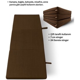 Resim Kahverengi Katlanır Sünger Misafir Yer Yatağı Ve Balkon Minderi 7cm Kahverengi 