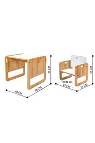 Resim Genel Markalar Serçe 0-18 Ay Yenidoğan Ahşap Montessori Aktivite Masa ve Sandalye Seti (1 Masa + 1 Sandalye) 