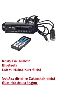 Resim meltobe Audiomax 1080btm Oto Teyp Dönüştürücü Bluetooth Usb Aux Sd Card (12 V) Çakmaklık Çevirici 