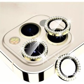 Resim RXP Iphone 13 Pro Ve 13 Pro Max Uyumlu Gold Taşlı Kamera Lensi Koruma 
