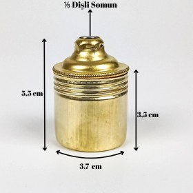 Resim Dekoratif E27 Metal Düz Gold Renk Duy (1 ADET) 