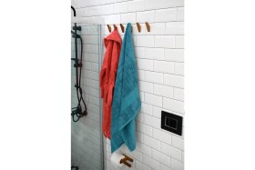 Resim Hagen Banyo Askılığı 1. Sınıf Kayın Ahşap Bordo Renk Suya Dayanıklı Kimyasal İçermez 2'li Set 
