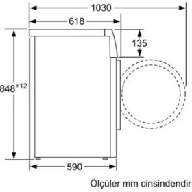 Resim Profilo CMH140DTR 9 kg 1400 Devir Çamaşır Makinesi 