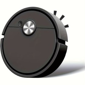 Resim Ultra-İnce Mini Robot Elektrikli Süpürge - USB Şarj Edilebilir Kablosuz Temizlik Aracı, Çift Fırça, Zeminler ve Tezgahlar İçin Kompakt Tasarım, Dayanıklı Reçine Başlık, Lityum Pil, Şık Siyah, Kablosuz Mini Süpürge, Ev Temizlik Yardımcısı, Modern Ev Robotu, Verimli Fırça Tasarımı 