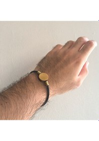 Resim Ferizz Altın Kaplama Siyah Erkek Bileklik Eblk-356 