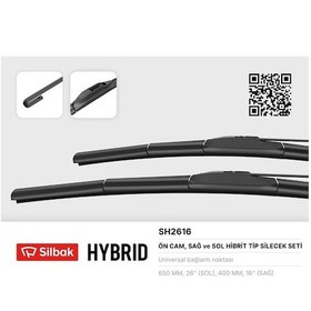 Resim Sılbak Silecek Süpürgesi 650/400mm Muz Tipi Crv Re. Rm 01/12 01/07-accent Blue Rb 01/11 IS00-SILBAK SH2616 