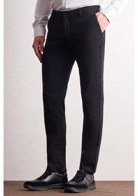 Resim İmza Siyah Yan Cep Düz Paça Pamuklu Slim Fit Chino Casual Pantolon 1003255161 Siyah 