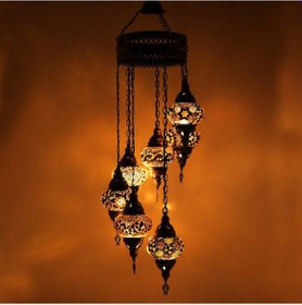 Resim Dekoratif MOZAİK DEKORATİF EL YAPIMI AVİZE TAVAN LAMBASI 