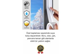 Resim 5 Adet Ekstra Güçlü Dayanıklı Su Geçirmez Sızdırmaz Yalıtım Izolasyon Beyaz Tamir Bandı 10 mt 48 mm 
