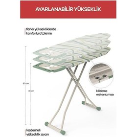 Resim Perilla Silvia Özel Dokuma Kumaşlı Ütü Masası Yeşil Yeşil 