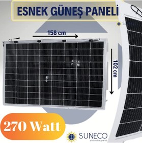 Resim 270 Watt Yarı Esnek Güneş Paneli Half Cut Monokristal Solar Güneş 