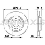 Resim ON FREN DISK AYNASI HAVALI LANCER SEDAN CS A 1.3 09 / 03 LANCER KOMBI CS W 1.6 / 2.0 09 / 03 GALANT VI 2 