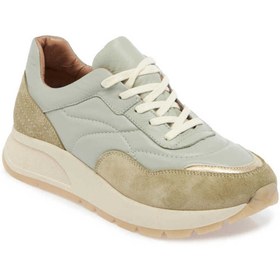 Resim Tergan Yeşil Hakiki Deri Kadın Sneaker - K24I1AY67304-O48 