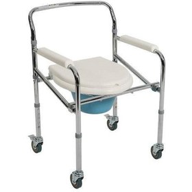 Resim Loco Pr-771 Tekerlekli Katlanir Banyo Tuvalet Sandalyesi Komot 