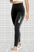Resim Nike One Dri Fit Training Printed Black Leggings Toparlayıcı 2 İç Cepli Siyah Tayt 