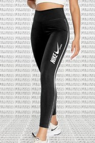 Resim Nike One Dri Fit Training Printed Black Leggings Toparlayıcı 2 İç Cepli Siyah Tayt 