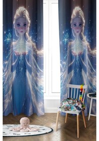 Resim Parlak Saten Mikro Kumaş Çift Kanat Çocuk Odası Fon Perde Takımı Prd0049 