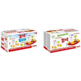Resim Dolu Sallanan Tekerlekli At Pony 7077 Beyaz 