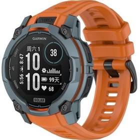 Resim Garmin Instinct 3 İçin Amoled / Solar 50mm Silikon Nefes Alabilir Saat Bandı Bilekliği Koyu Turuncu 